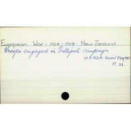 European War - 1914-1918 - New Zealand.