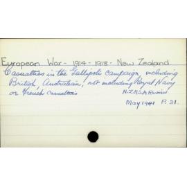 European War - 1914-1918 - New Zealand