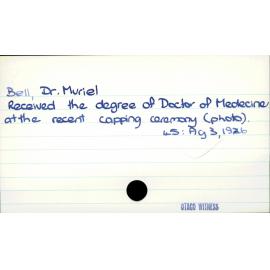 Bell, Muriel (Dr)