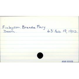 Finlayson, Brenda Mary