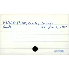 FINLAYSON, Charles Dawson