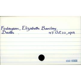 Finlayson, Elizabeth Barclay