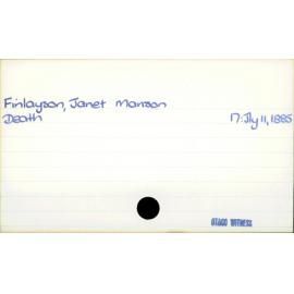 Finlayson, Janet Manson