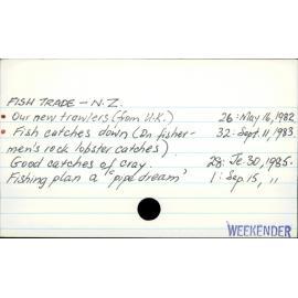 Fish trade - New Zealand.