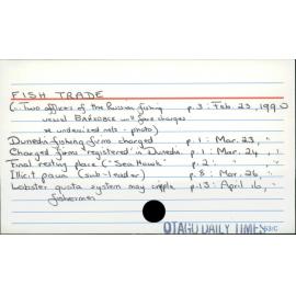 Fish trade - New Zealand.