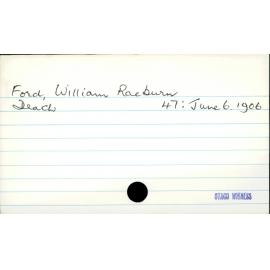 Ford, William Raeburn