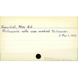 Fraenkel, Mrs GJ