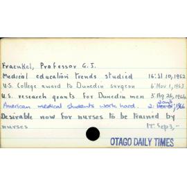 fraenkel, Professor G.J.