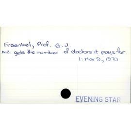 Fraenkel, Prof. G.J.