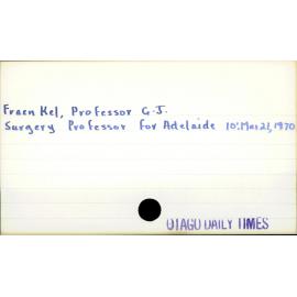 Fraenkel, Professor G. J.