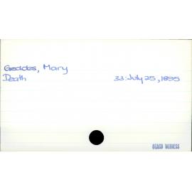 Geddes, Mary
