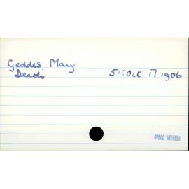 Geddes, Mary