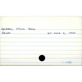 Geddes, Olive Docy