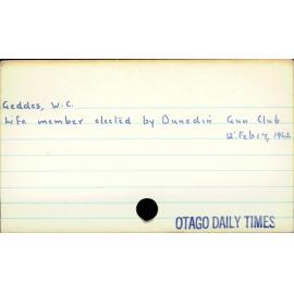 Geddes, W. C.