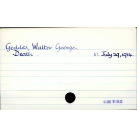 Geddes, Walter George