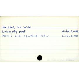 Geddes, Dr W. R.