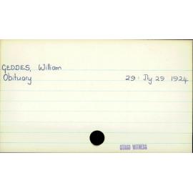 GEDDES, William