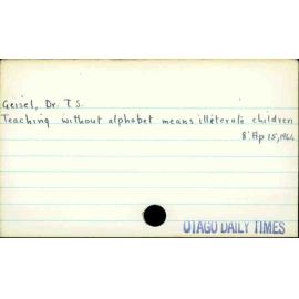 Geisel, Dr. T. S.