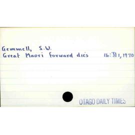 Gemmell, S.W.