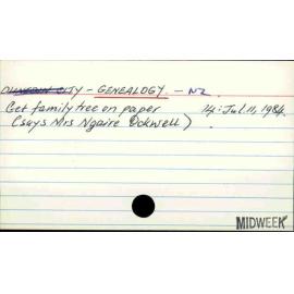 Genealogy - N.Z.