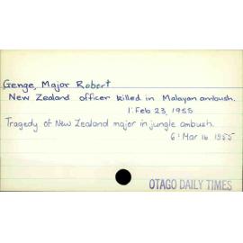 Genge, Major Robert