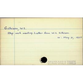 Gilkison, W. S.
