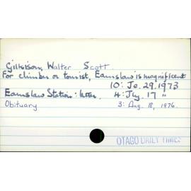 Gilkison, Walter Scott