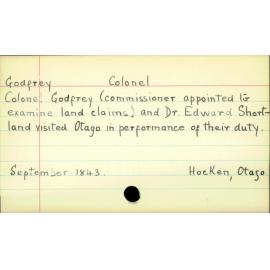 Godfrey, Colonel