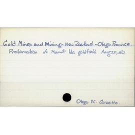 Gold Mines and Mining - New Zealand - Otago Province
