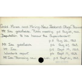 Gold Mines and Mining - New Zealand - Otago Province