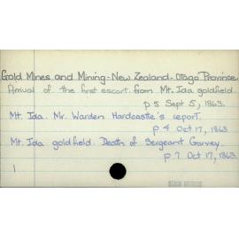 Gold Mines and Mining - New Zealand - Otago Province