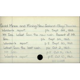 Gold Mines and Mining - New Zealand - Otago Province