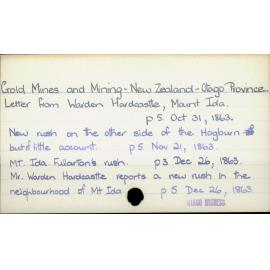 Gold Mines and Mining - New Zealand - Otago Province