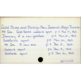 Gold Mines and Mining - New Zealand - Otago Province