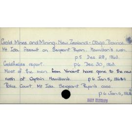 Gold Mines and Mining - New Zealand - Otago Province