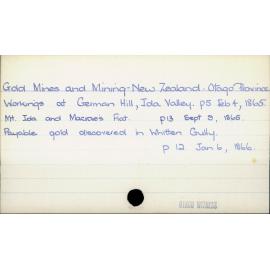 Gold Mines and Mining - New Zealand - Otago Province