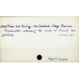 Goldmines and mining - New Zealand - Otago Province