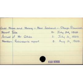 Goldmines and mining - New Zealand - Otago Province