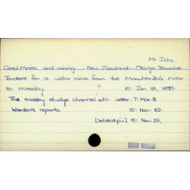 Gold mines and mining - New Zealand - Otago Province