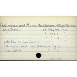 Gold Mines and Mining - New Zealand - Otago Province - Wakatipu