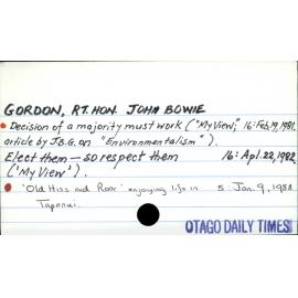 Gordon, Rt. Hon. John Bowie