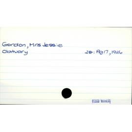 Gordon, Mrs Jessie
