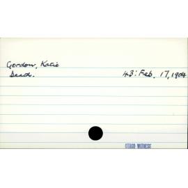 Gordon, Katie
