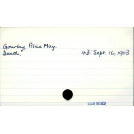 Gourlay, Alice May.