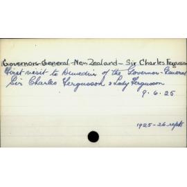 Governors General - New Zealand - Sir Charles Fergusson