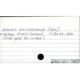 GRAHAM, WILLIAM HENRY [OBIT.]