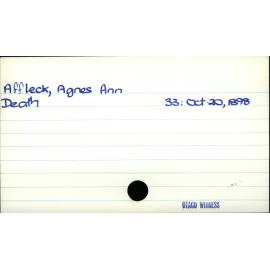Affleck, Agnes Ann