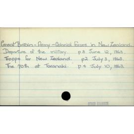 Great Britain - Army - Colonial Forces in New Zealand