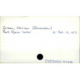 Green, Warren (Palmerston)