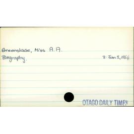 Greenslade, Miss A.A.